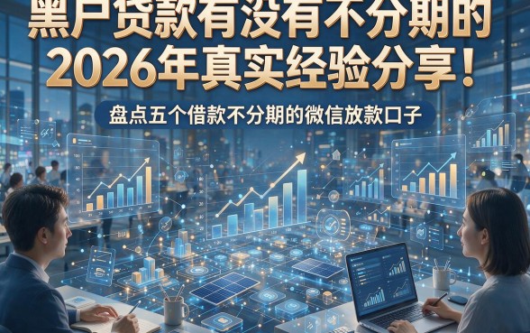 黑户贷款有没有不分期的2026年真实经验分享！盘点五个借款不分期的微信放款口子