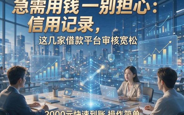 急需用钱别担心信用记录，这几家借款平台审核宽松2000元快速到账操作简单