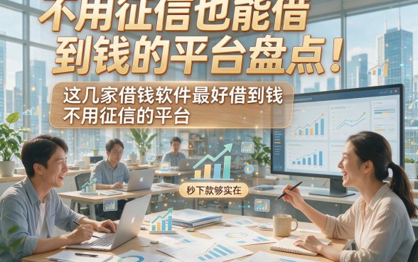 不用征信也能借到钱的平台盘点！这几家借钱软件最好借到钱不用征信的平台，秒下款够实在