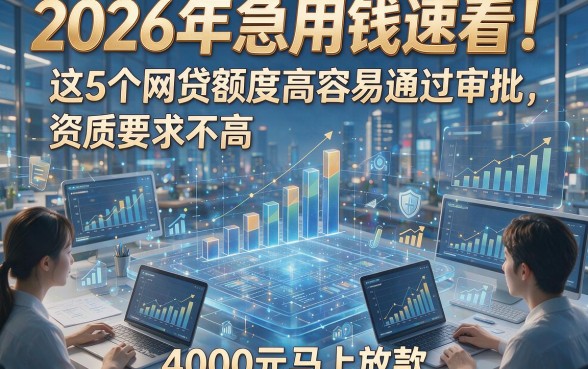 2026年急用钱速看！这5个网贷额度高容易通过审批，资质要求不高4000元马上放款