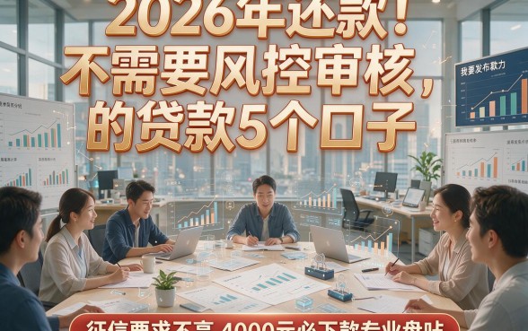 2026年还款！不需要风控审核的贷款5个口子，征信要求不高4000元必下款专业盘点