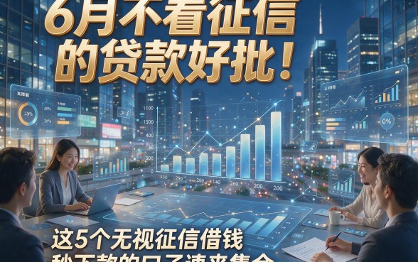 6月不看征信的贷款好批！这5个无视征信借钱秒下款的口子速来集合