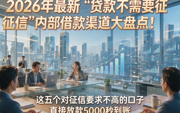 2026年最新“贷款不需要征信”内部借款渠道大盘点！这五个对征信要求不高的口子，直接放款5000秒到账