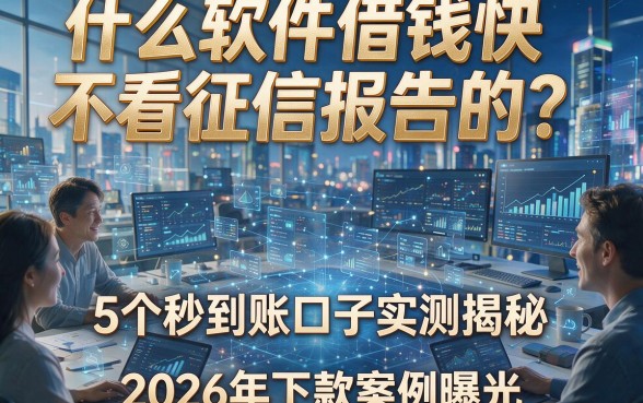 什么软件借钱快不看征信报告的？5个秒到账口子实测揭秘，2026年下款案例曝光！