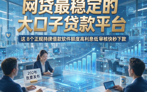 网贷最稳定的大口子贷款平台，这8个正规持牌借款软件额度高利息低审核快秒下款