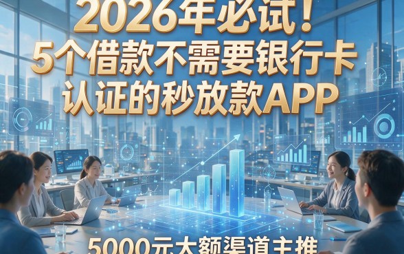 2026年必试！5个借款不需要银行卡认证的秒放款APP，5000元大额渠道主推
