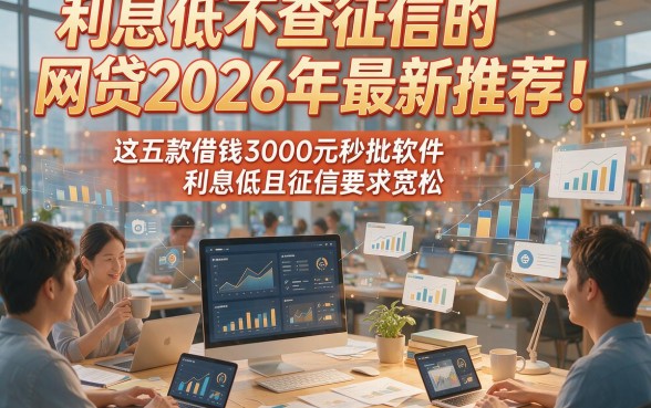 利息低不查征信的网贷2026年最新推荐！这五款借钱3000元秒批软件利息低且征信要求宽松