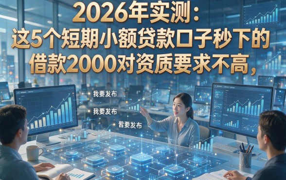 2026年实测：这5个短期小额贷款口子秒下的，借款2000对资质要求不高！