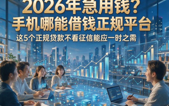2026年急用钱？手机哪能借钱正规平台这5个正规贷款不看征信能应一时之需