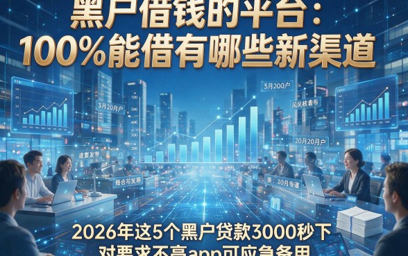 黑户借钱的平台100%能借有哪些新渠道，2026年这5个黑户贷款3000秒下对要求不高app可应急备用