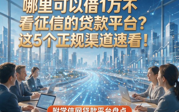 哪里可以借1万不看征信的贷款平台？这5个正规渠道速看！附学信网贷款平台盘点