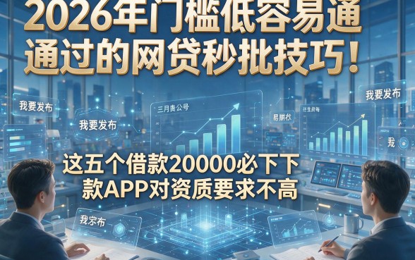 2026年门槛低容易通过的网贷秒批技巧！这五个借款20000必下款APP对资质要求不高