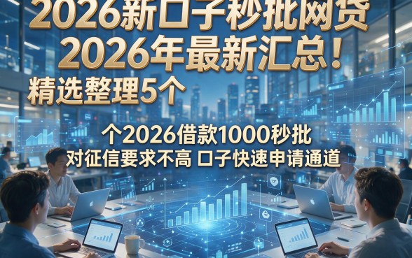2026新口子秒批网贷2026年最新汇总！精选整理5个2026借款1000秒批对征信要求不高口子快速申请通道