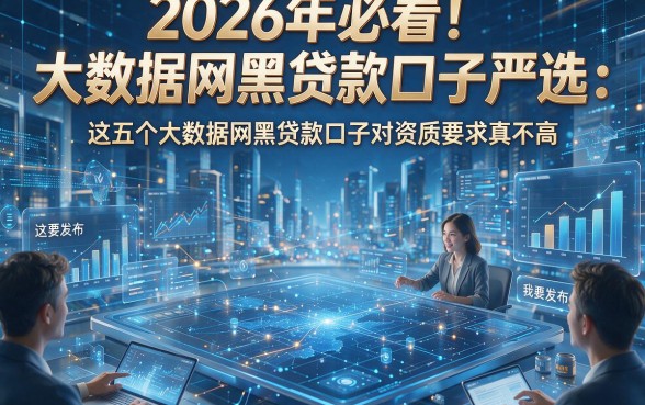 2026年必看！大数据网黑贷款口子严选：这五个大数据网黑贷款口子对资质要求真不高