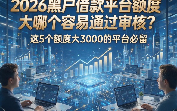 2026黑户借款平台额度大哪个容易通过审核？这5个额度大3000的平台必留！
