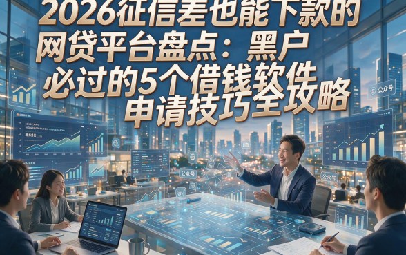 2026征信差也能下款的网贷平台盘点：黑户必过的5个借钱软件申请技巧全攻略