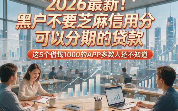2026最新！黑户不要芝麻信用分可以分期的贷款，这5个借钱1000的APP多数人还不知道