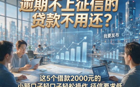 逾期不上征信的贷款不用还？这5个借款2000元的小额口子轻松操作，征信要求低