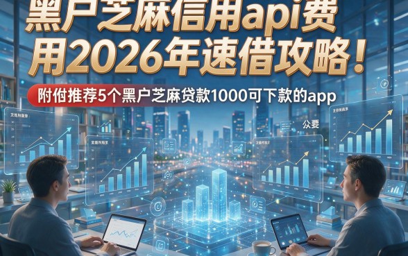 黑户芝麻信用api费用2026年速借攻略！附带推荐5个黑户芝麻贷款1000可下款的app