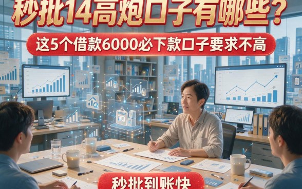 秒批14高炮口子有哪些？这5个借款6000必下款口子要求不高，秒批到账快
