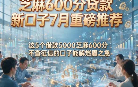 芝麻600分贷款新口子7月重磅推荐，这5个借款5000芝麻600分不查征信的口子能解燃眉之急