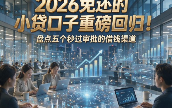 2026免还的小贷口子重磅回归！盘点五个秒过审批的借钱渠道
