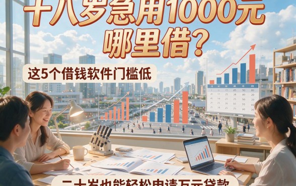 十八岁急用1000元哪里借？这5个借钱软件门槛低，二十岁也能轻松申请万元贷款