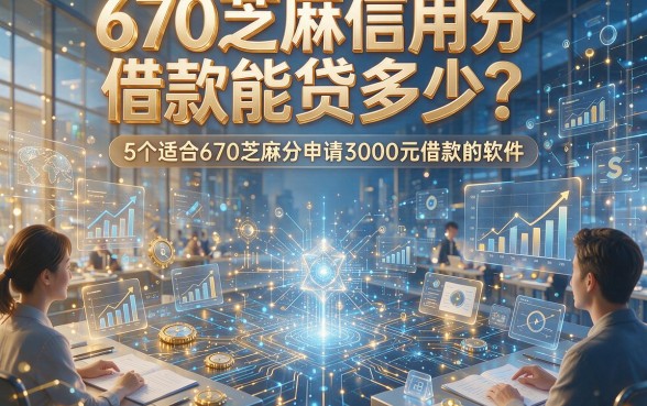 670芝麻信用分借款能贷多少？盘点5个适合670芝麻分申请3000元借款的软件