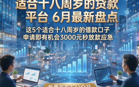 适合十八周岁的贷款平台6月最新盘点，这5个适合十八周岁的借款口子申请即有机会3000元秒放款应急