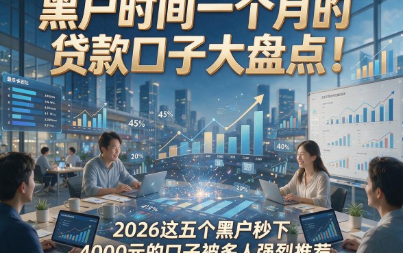 黑户时间一个月的贷款口子大盘点！2026这五个黑户秒下4000元的口子被多人强烈推荐