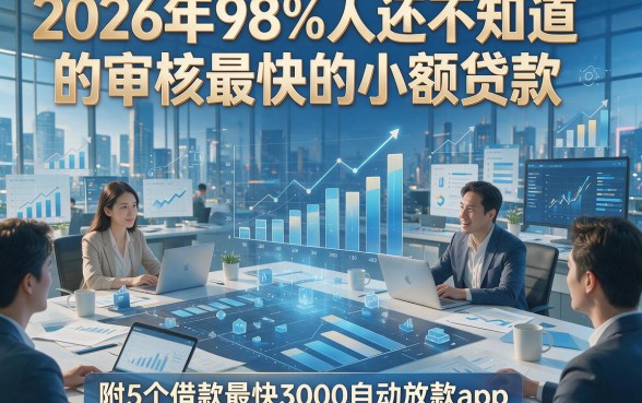 2026年98%人还不知道的审核最快的小额贷款，附5个借款最快3000自动放款app