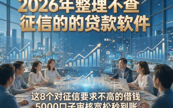 2026年整理不查征信的的贷款软件，这8个对征信要求不高的借钱5000口子审核宽松秒到账