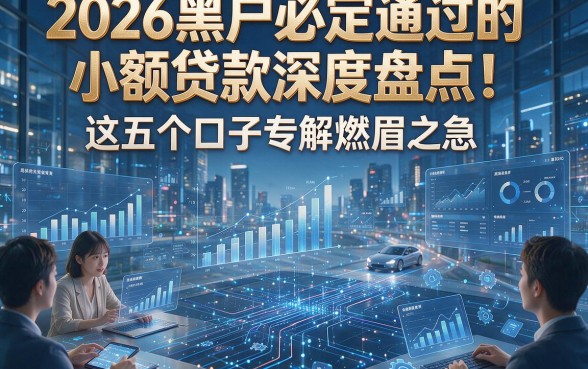 2026黑户必定通过的小额贷款深度盘点！这五个口子专解燃眉之急