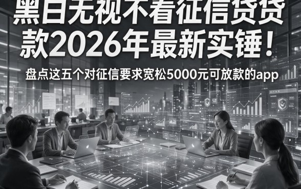 黑白无视不看征信贷款2026年最新实锤！盘点这五个对征信要求宽松5000元可放款的app