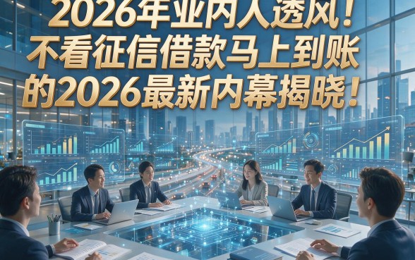 2026年业内人透风！不看征信借款马上到账的2026最新内幕揭晓！