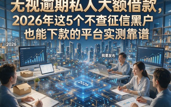 无视逾期私人大额借款，2026年这5个不查征信黑户也能下款的平台实测靠谱