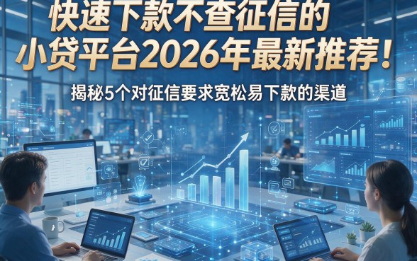 快速下款不查征信的小贷平台2026年最新推荐！揭秘5个对征信要求宽松易下款的渠道