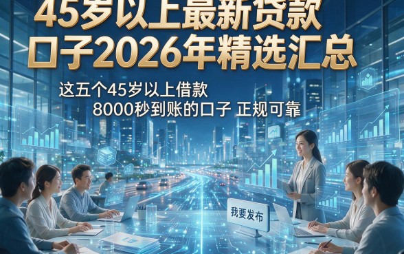 45岁以上最新贷款口子2026年精选汇总，这五个45岁以上借款8000秒到账的口子正规可靠