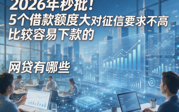 2026年秒批！5个借款额度大、对征信要求不高、比较容易下款的网贷有哪些（专业详述）