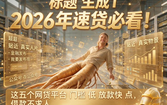 2026年速贷必看！这五个网贷平台门槛低放款快点，借款不求人