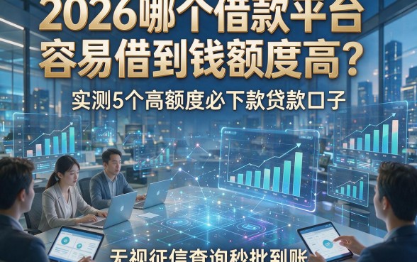 2026哪个借款平台容易借到钱额度高？实测5个高额度必下款贷款口子，无视征信查询秒批到账