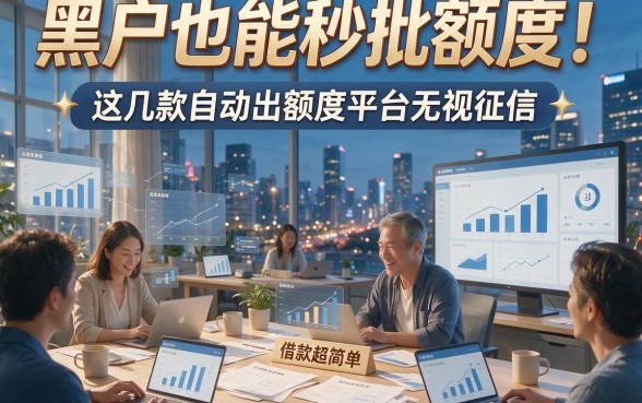 黑户也能秒批额度！这几款自动出额度平台无视征信，借款超简单