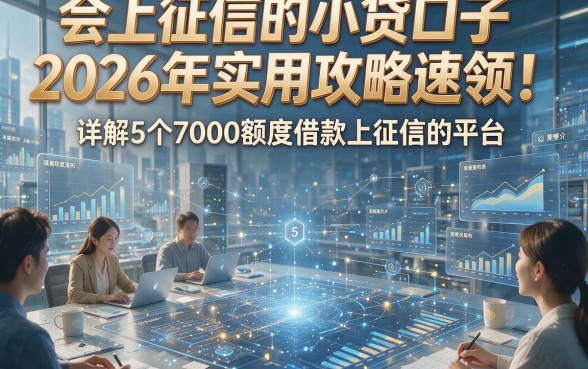 会上征信的小贷口子2026年实用攻略速领！详解5个7000额度借款上征信的平台
