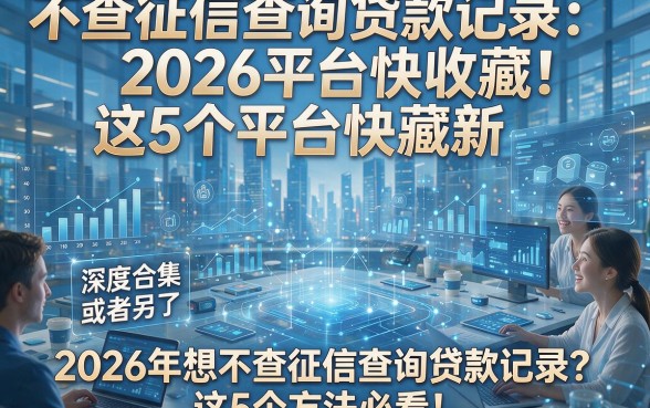 不查征信查询贷款记录2026最新：这5个平台快收藏！深度合集来了或者另一条：2026年想不查征信查询贷款记录？这5个方法必看！本篇深度合集