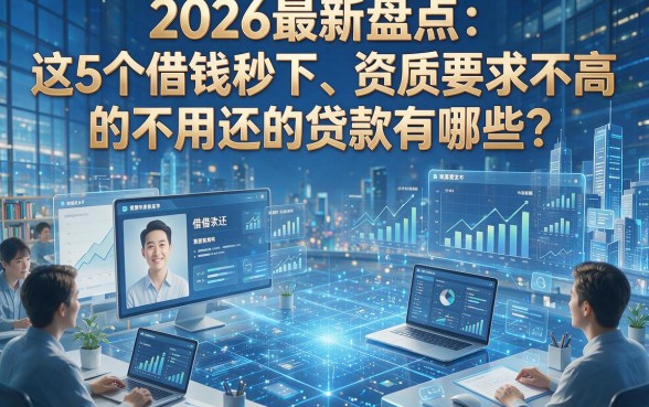 2026最新盘点：这5个借钱秒下、资质要求不高的不用还的贷款有哪些？