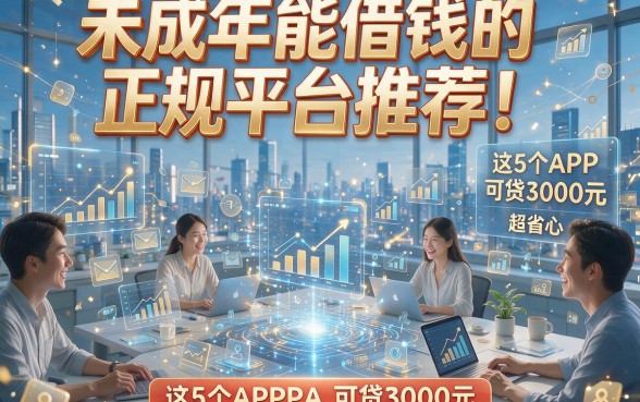 未成年能借钱的正规平台推荐！这5个APP可贷3000元，超省心