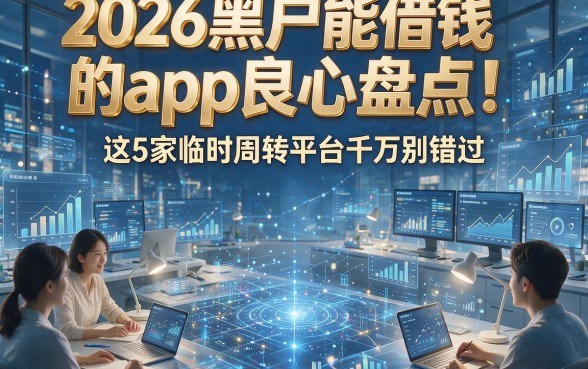 2026黑户能借钱的app良心盘点！这5家临时周转平台千万别错过