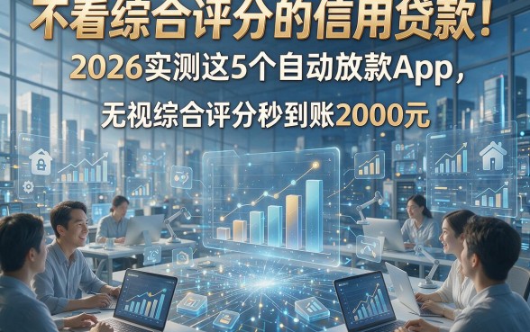不看综合评分的信用贷款！2026实测这5个自动放款App，无视综合评分秒到账2000元