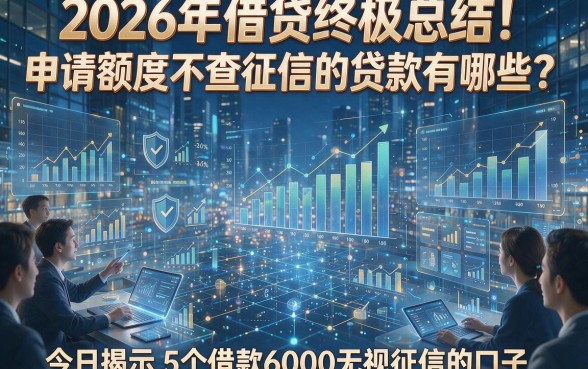 2026年借贷终极总结！申请额度不查征信的贷款有哪些？今日揭示5个借款6000无视征信的口子
