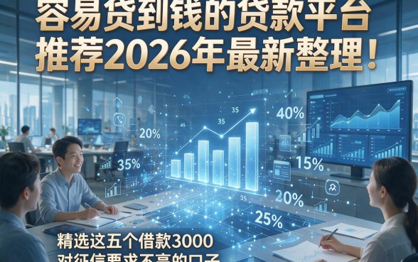 容易贷到钱的贷款平台推荐2026年最新整理！精选这五个借款3000对征信要求不高的口子